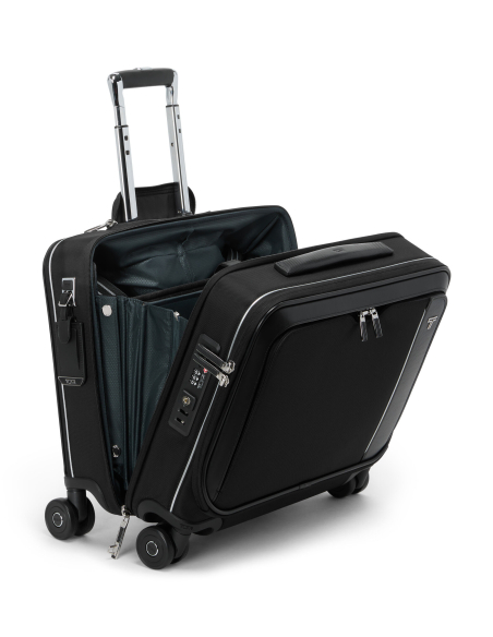 Valise compacte 4 roues 40cm TUMI Arrivé Black, ouverture du rangement principal