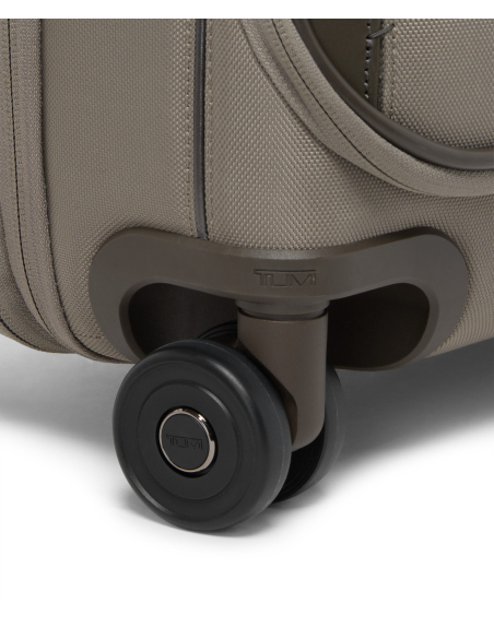 Valise cabine Large extensible 55cm TUMI Arrivé Taupe, détail des doubles roues encastrées