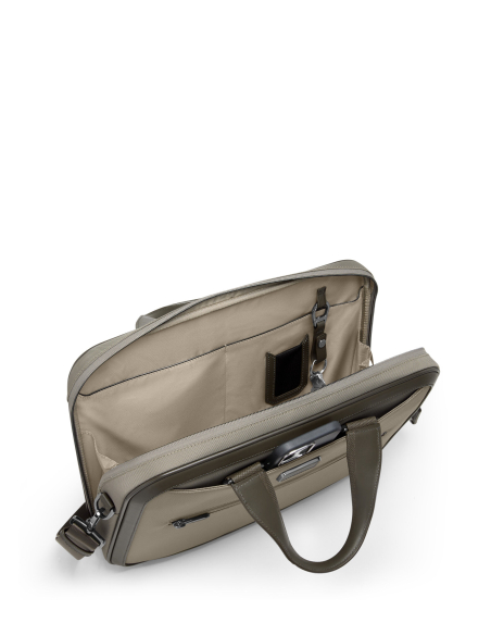 Porte-documents Slim Hannover TUMI Arrivé Taupe, poches intérieures et accessoires