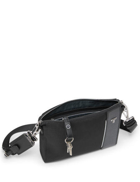 Pochette Ronan TUMI Arrivé Black, intérieur ouvert avec clés
