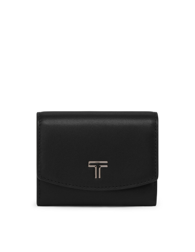 Portefeuille compact TUMI Belden à rabat en cuir Black/Gunmetal, référence 159112-T522