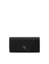 Portefeuille continental TUMI Belden à rabat en cuir Black/Gunmetal, référence 159111-T522