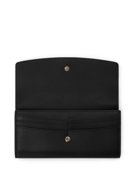 Portefeuille continental Belden Black/Gunmetal ouvert : rangements intérieurs