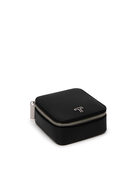 Boîte à bijoux TUMI Belden en cuir Black/Gunmetal, référence 156537-T522