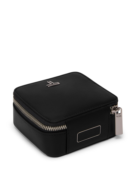 Boîte Belden Black/Gunmetal : arrière avec écusson et fermeture zippée
