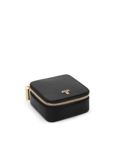 Boîte à bijoux TUMI Belden en cuir Black/Light Gold, référence 156537-A505