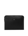 Housse ordinateur 14 pouces TUMI Belden en cuir Black/Gunmetal, référence 156538-T522