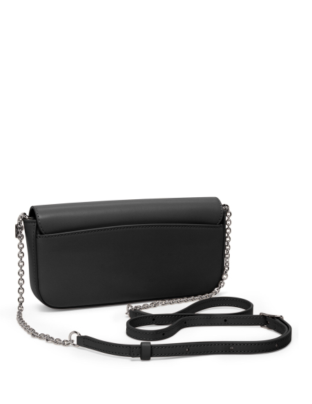 Dos du portefeuille Belden Black/Gunmetal avec bandoulière et chaîne