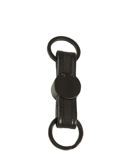 Porte-clés Alpha Valet TUMI Black, détail de la sangle et du bouton central