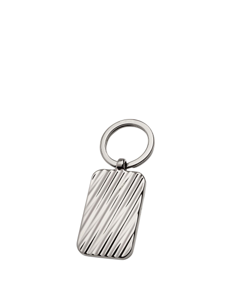 Porte-clés Patch TUMI Gunmetal, dos métallique avec motif en relief