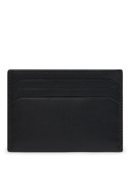 Porte-cartes Nassau Black Smooth : détail des fentes pour cartes et du cuir