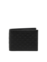 Portefeuille compact TUMI Nassau en cuir Black Textured Monogram, référence 156640-A761