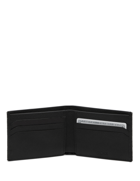 Nassau Black Textured Monogram ouvert : emplacements pour cartes et rangement des billets