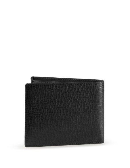 Dos texturé du portefeuille Global Nassau Black Textured Smooth entrouvert