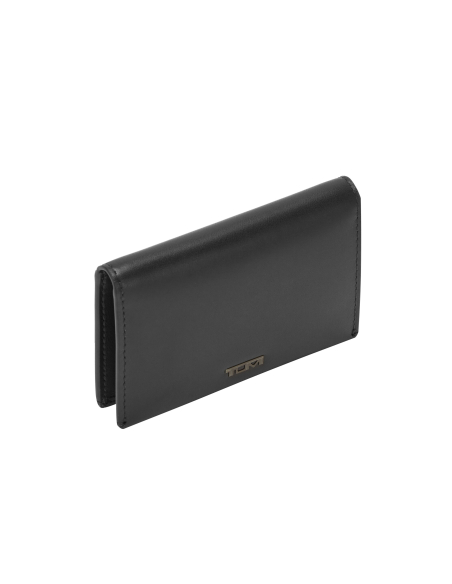 Porte-cartes Nassau Multi Window Black Smooth fermé, vu de trois quarts