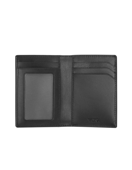 Nassau Multi Window Black Smooth ouvert : fenêtre transparente et rangements pour cartes