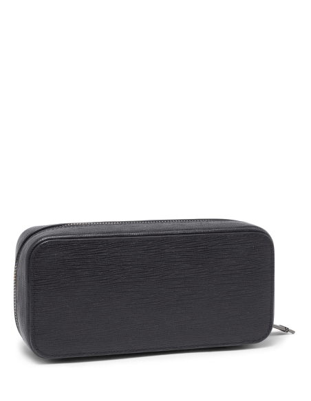 Dos de l’étui pour montres Nassau Black Embossed et fermeture zippée