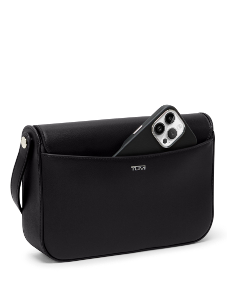 Dos du sac bandoulière Medium TUMI Olas Black avec téléphone dans la poche