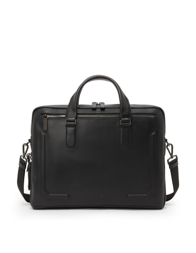 Porte-documents TUMI Harrison Avondale cuir Black Bombe, référence 154136-A608