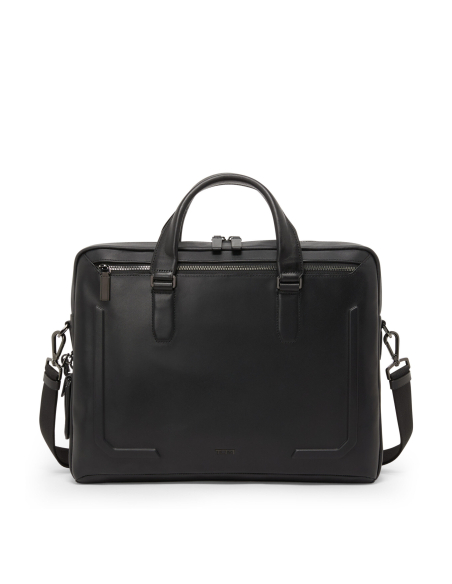 Porte-documents TUMI Harrison Avondale cuir Black Bombe, référence 154136-A608