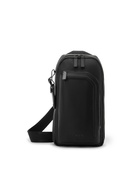 Sac sling TUMI Harrison Gregory cuir Black Bombe, référence 154130-A608