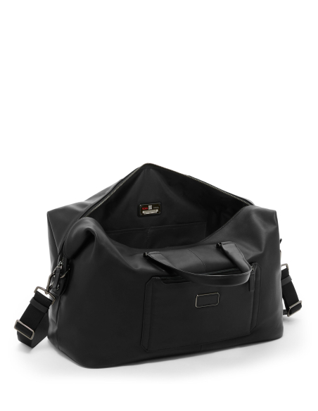 Sac de voyage TUMI Harrison Nelson cuir Black Bombe, rangement principal ouvert