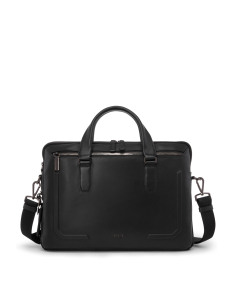 Porte-documents TUMI Harrison Sycamore cuir Black Bombe, référence 154128-A608