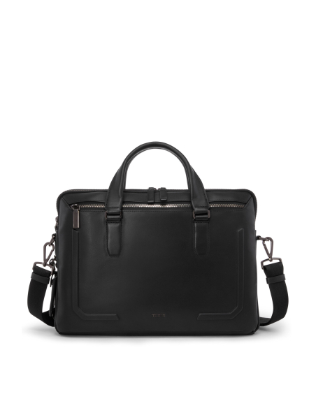 Porte-documents TUMI Harrison Sycamore cuir Black Bombe, référence 154128-A608