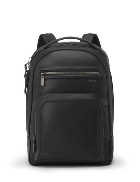 Sac à dos TUMI Harrison Warren cuir Black Bombe, référence 154129-A608