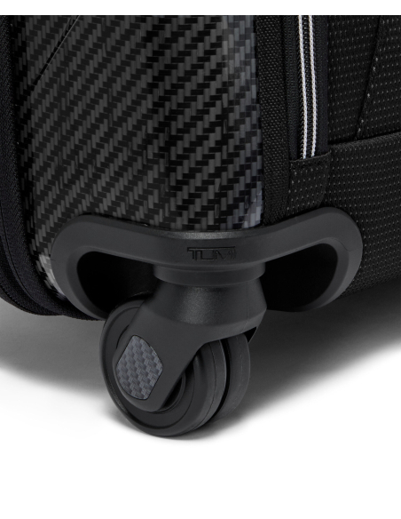 Valise soute Aero 78,5 cm TUMI McLaren Night Galaxy, détail d’une double roue et du côté texturé