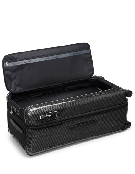 Valise Trunk Aero XL 86,5 cm TUMI McLaren Night Galaxy, couvercle frontal ouvert à plat