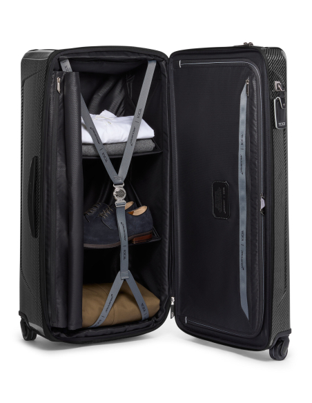 Valise Trunk Aero XL 86,5 cm TUMI McLaren Night Galaxy, bagage debout ouvert avec étagères garnies
