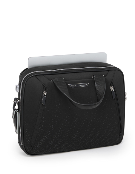 Porte-documents Slim Axle TUMI McLaren Night Galaxy, compartiment ordinateur ouvert