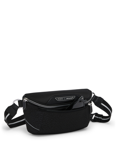 Sac porté croisé Ignition TUMI McLaren Night Galaxy, poche avant ouverte