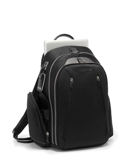 Sac à dos Paddock TUMI McLaren Night Galaxy, compartiment ordinateur ouvert