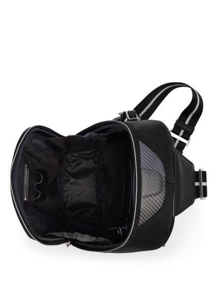 Sac porté croisé Torque TUMI McLaren Night Galaxy, compartiment principal ouvert