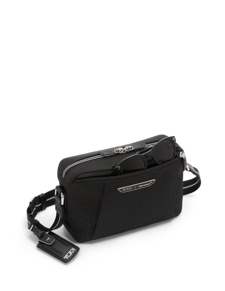 Sac bandoulière Valance TUMI McLaren Night Galaxy, poche avant ouverte