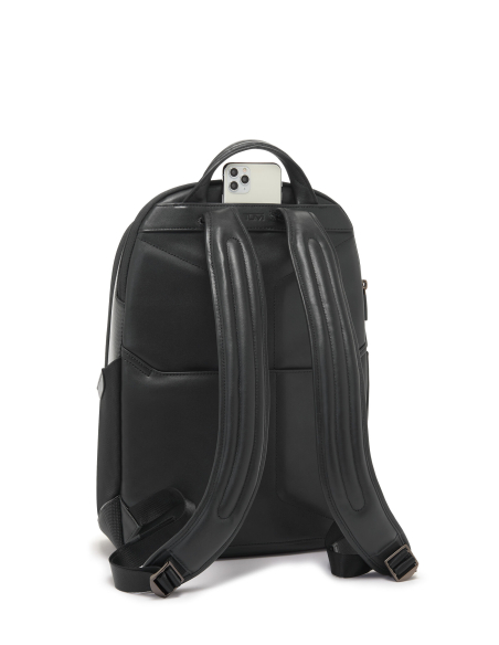 Sac à dos Velocity avec panneau carbone TUMI McLaren Carbon, vue arrière, bretelles et poche téléphone