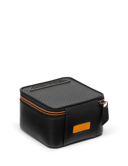 Étui de voyage pour montre TUMI McLaren Black, vue arrière et écusson