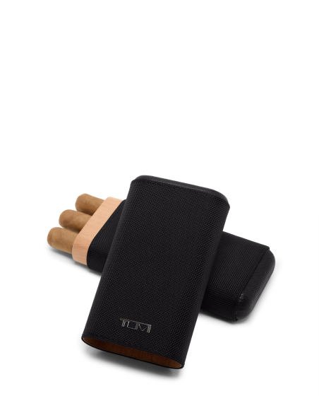 Étui à cigares TUMI en polyester Black, vue ouverte du rangement en cèdre