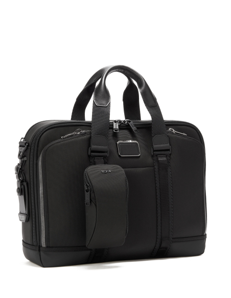 Pochette Modular TUMI Black, pochette accrochée à l’avant d’un porte-documents