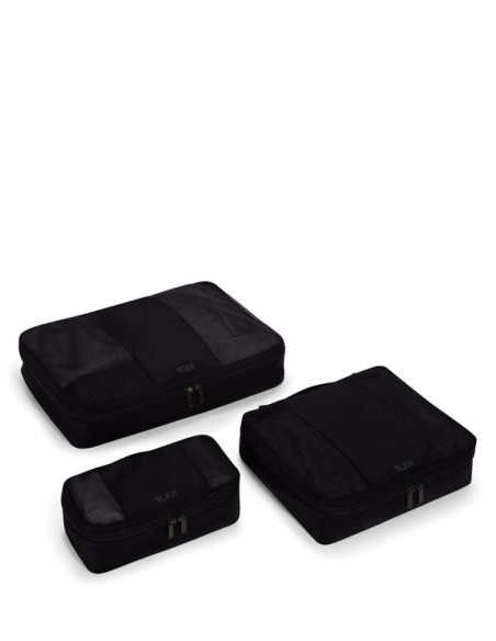 Cube de rangement Large TUMI Black, présentation des trois tailles de cubes