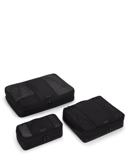 Cube de rangement Medium TUMI Black, présentation des trois tailles de cubes