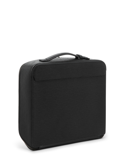 Trousse de voyage TUMI en cuir Black Embossed, vue arrière avec prise de préhension