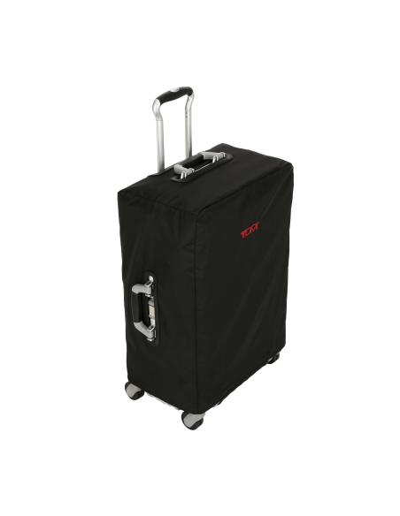 Housse Short Trip TUMI 19 Degree Aluminium Black, protection installée de trois quarts sur la valise