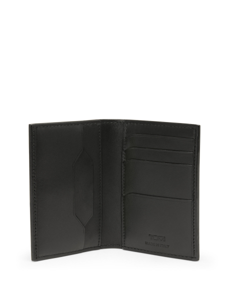 Porte-cartes compact TUMI Turin Black Noir, ouvert avec rangements pour cartes