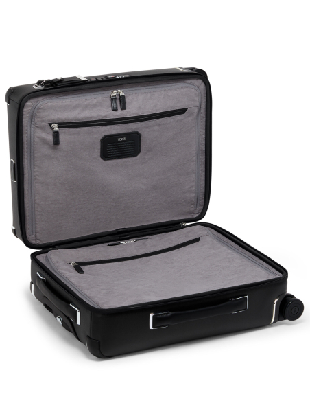 Valise cabine 4 roues 55 cm TUMI Turin Black, intérieur ouvert et panneaux de rangement