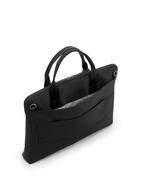 Sacoche ordinateur Bénin TUMI Black/Gunmetal, poche arrière ouverte