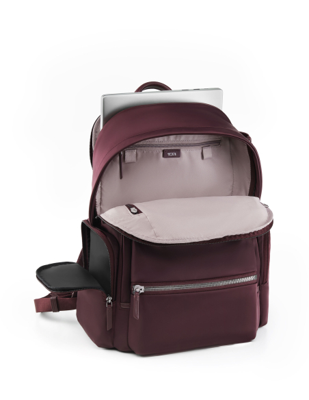Sac à dos Celina TUMI Rosewood, rangements ouverts avec ordinateur et bouteille