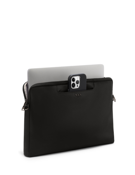Sac ordinateur Dakota TUMI Black/Gunmetal, intérieur avec ordinateur et téléphone